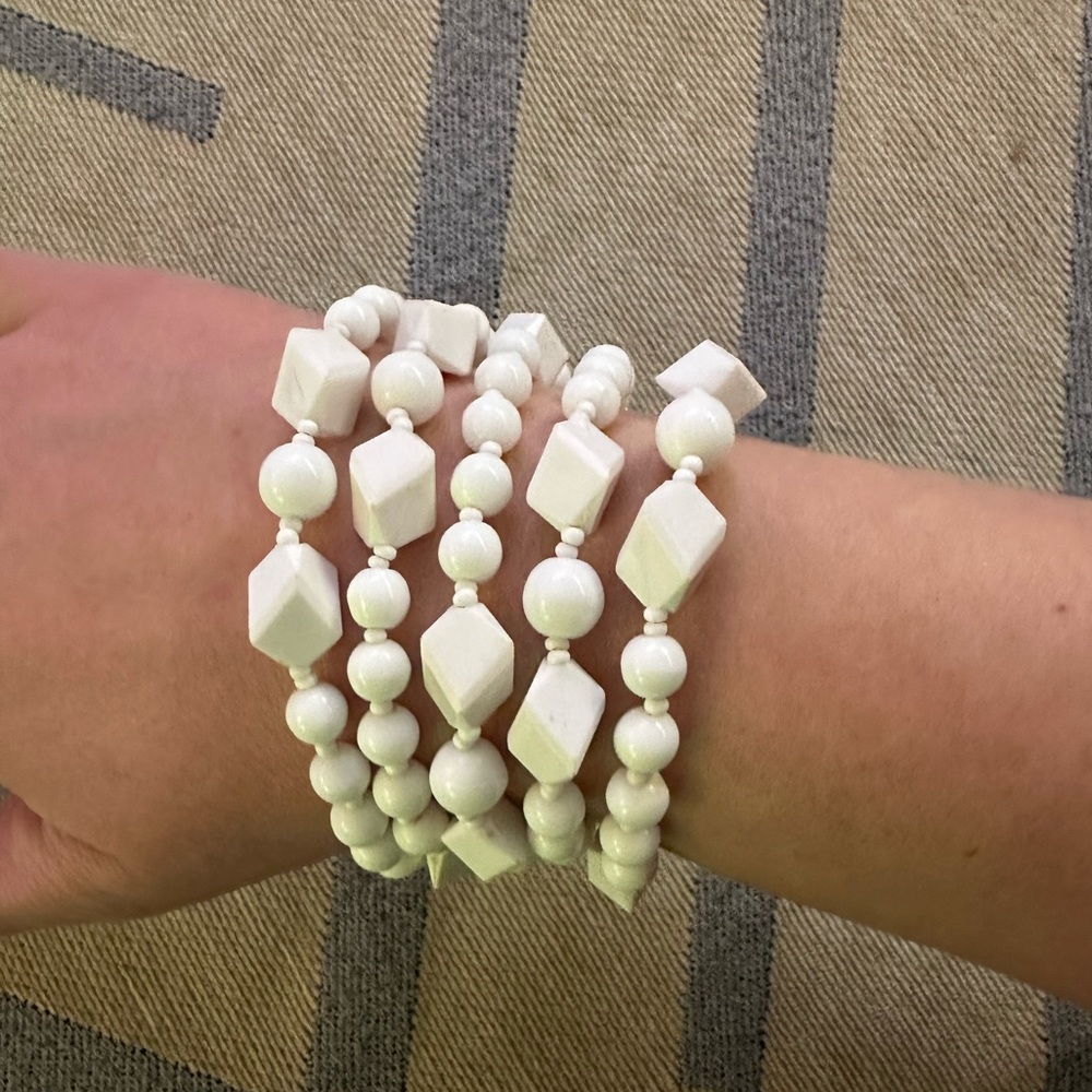 Miriam Haskell Geometric Glass Bead Necklace- Vintage